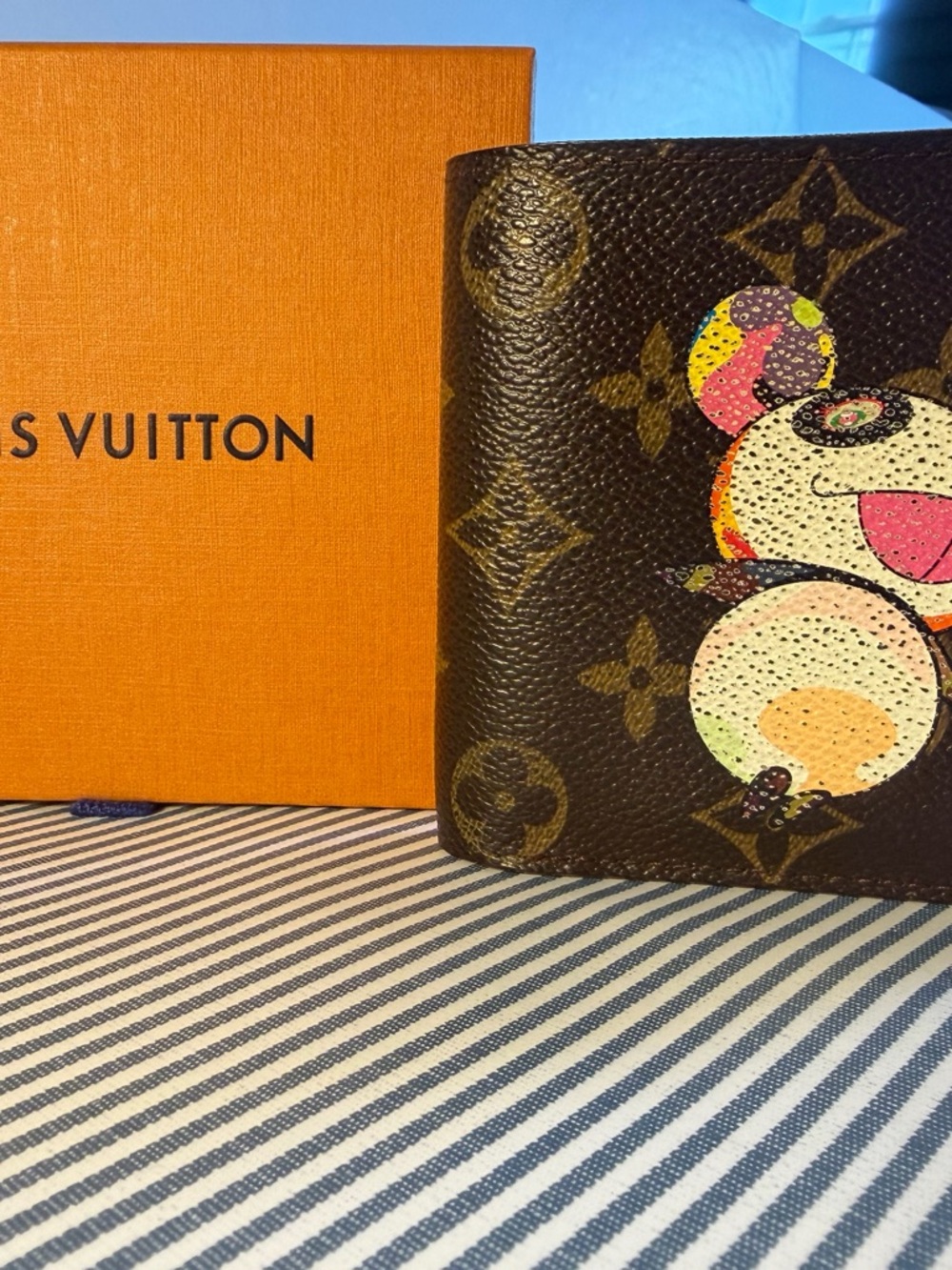 Louis Vuitton Brown Murakami Panda Bifold Wallet with box